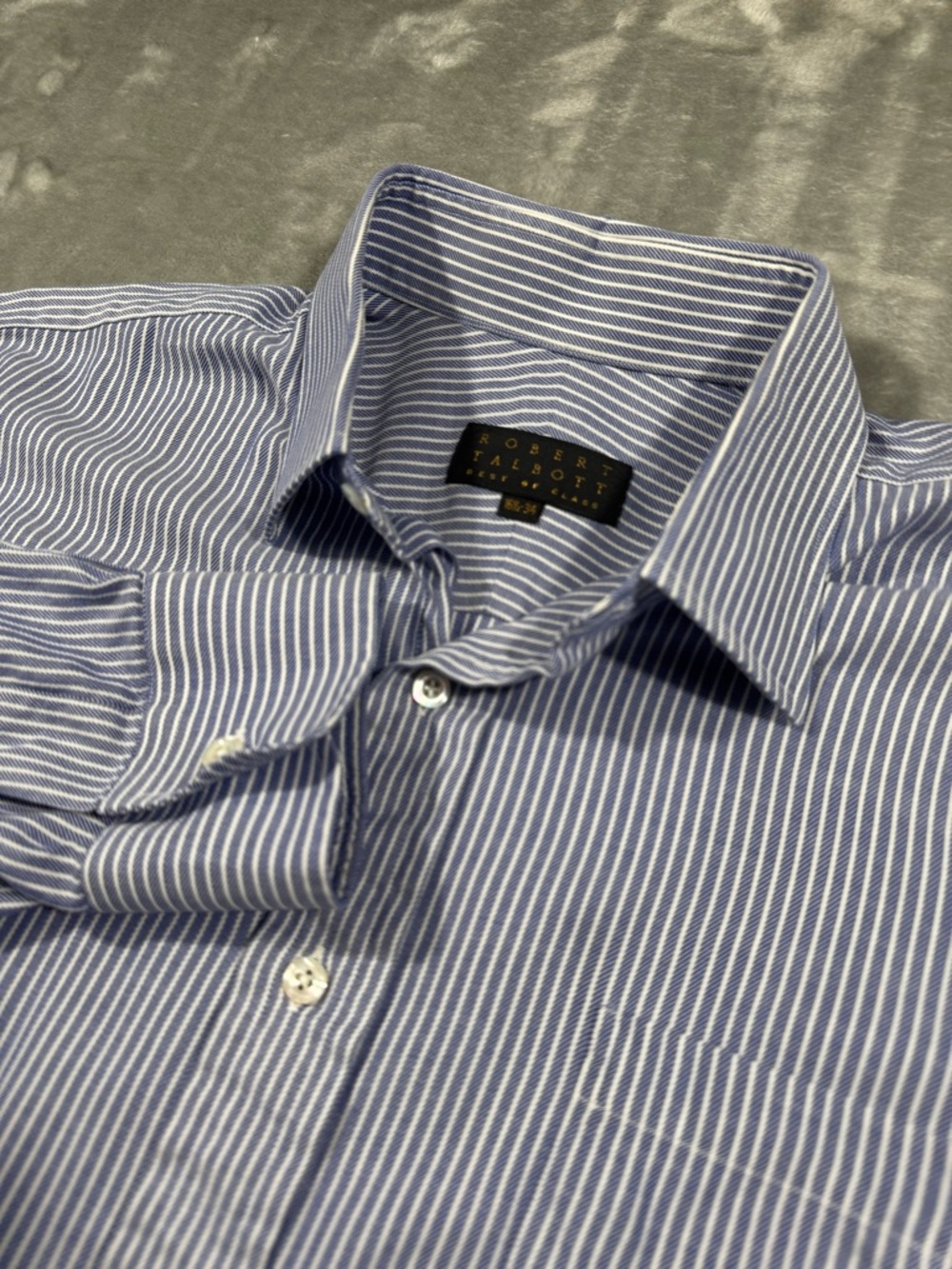 Robert Talbot Best Of Class Men's, Striped Blue, Long Sleeve Sz 16.5/34 (L) USA